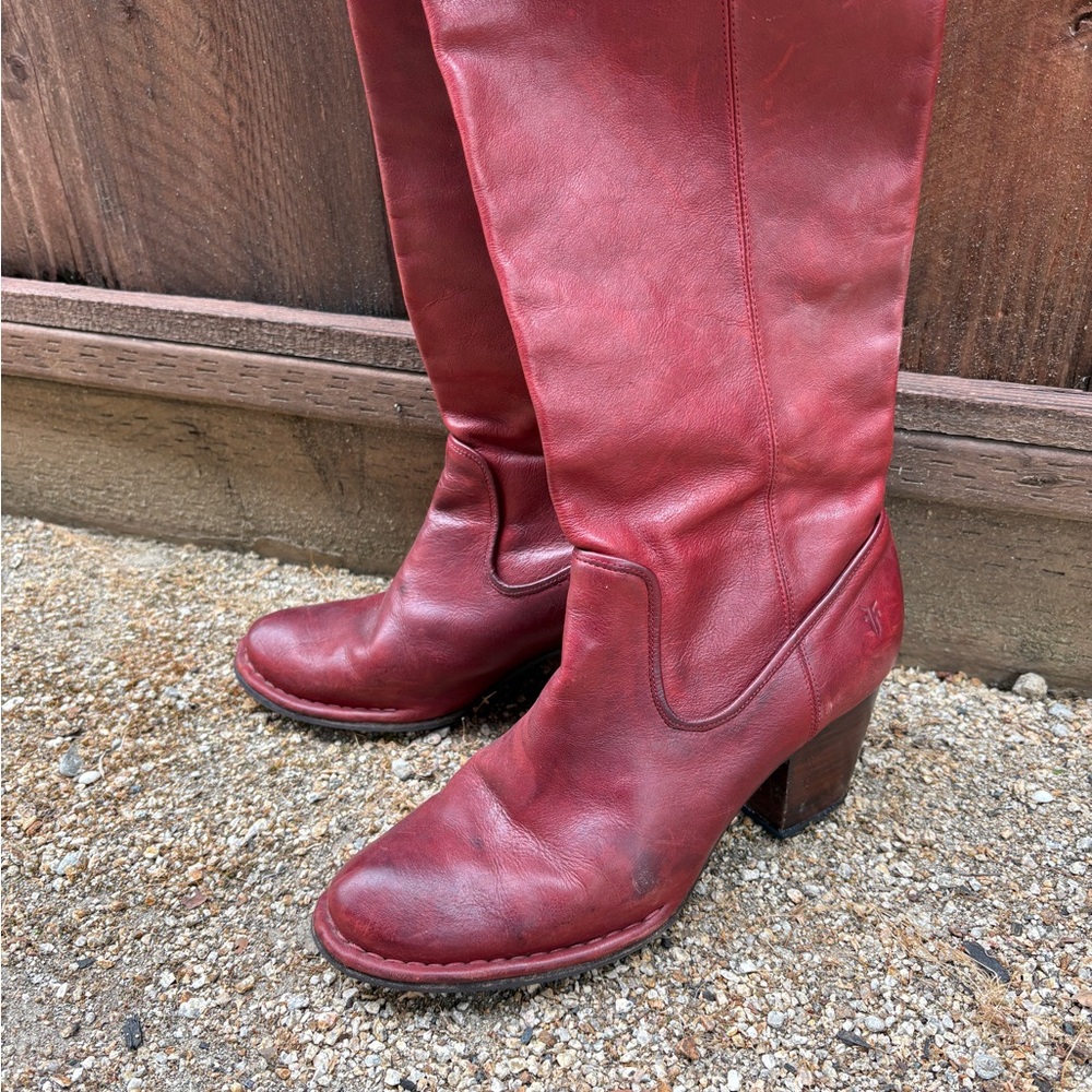Frye Red Leather Boots